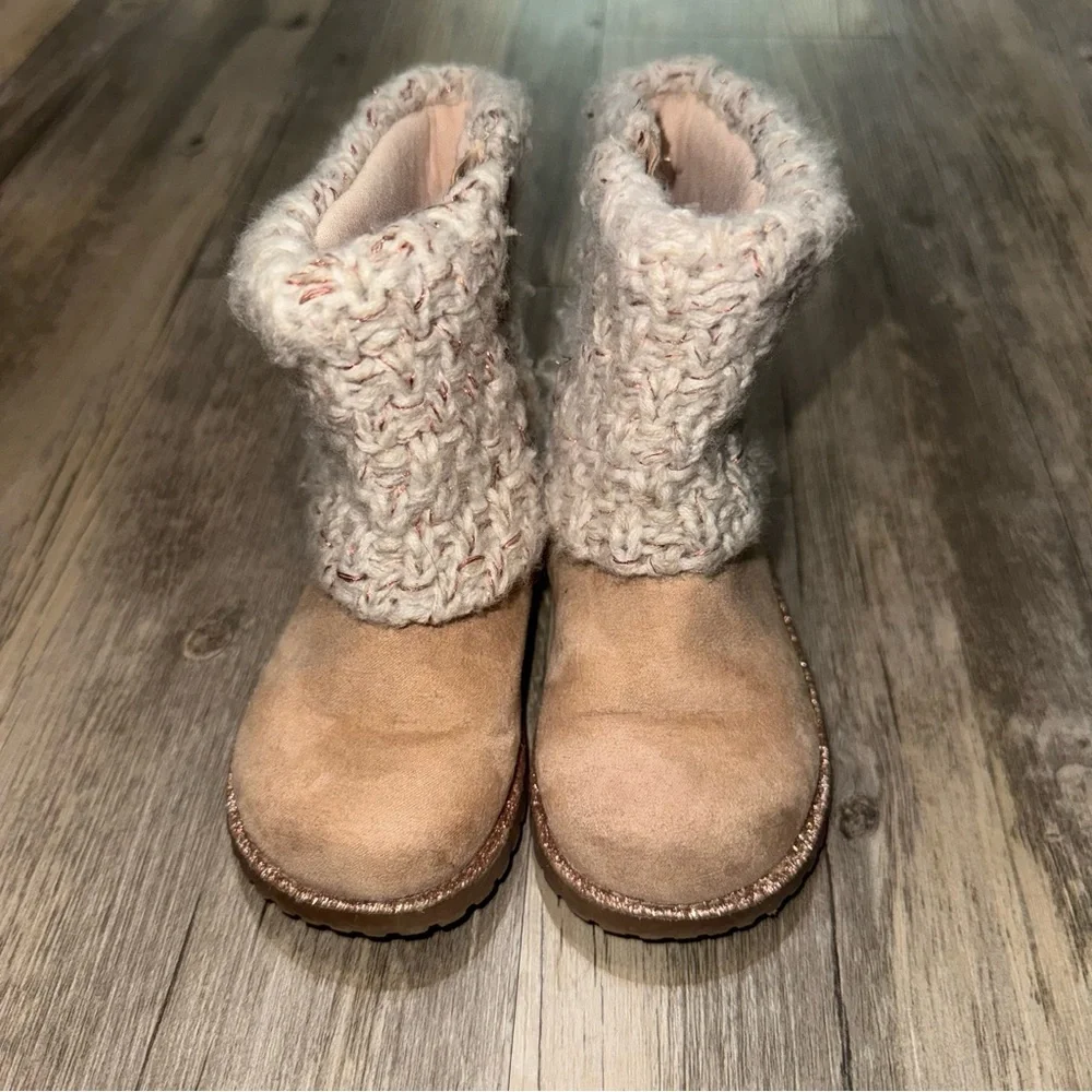 Cat & Jack Tan and Cream Kids Boots
